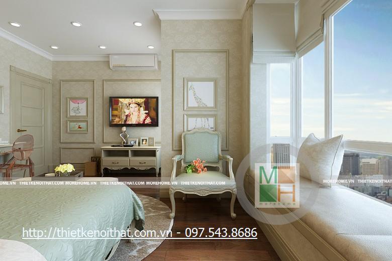 Thiết kế nội thất chung cư tân cổ điển RiverSide Sài Gòn - Nhà Anh Lưu
